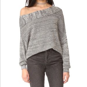 Free People Alana Off The Shoulder Sweater Grey